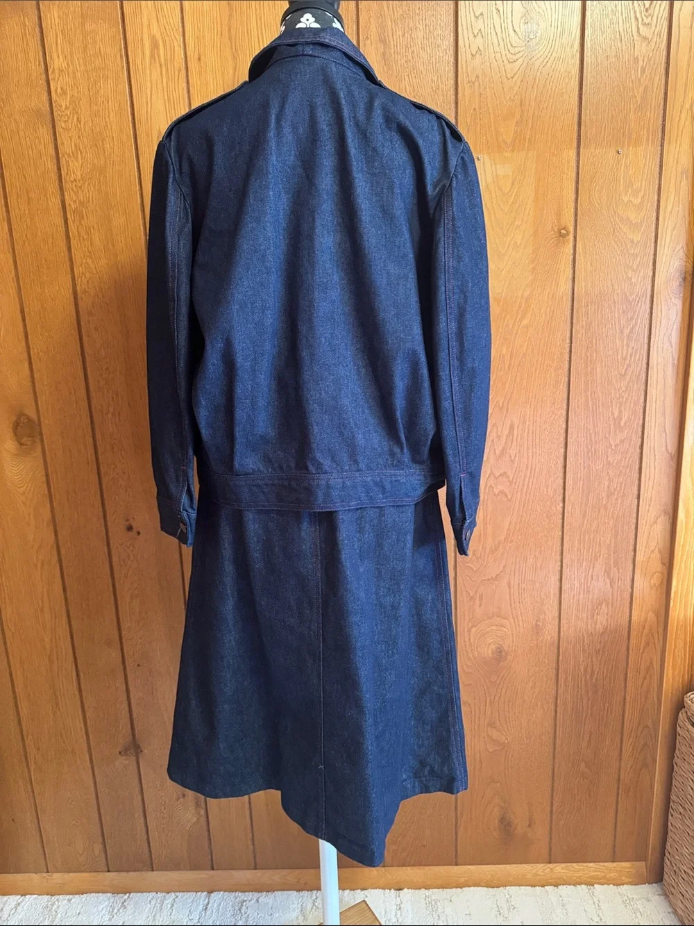 Halston 111 Women's Dark Indigo Denim Jacket and Vest & Skirt Set